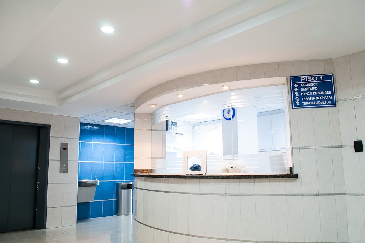 Reception desk area